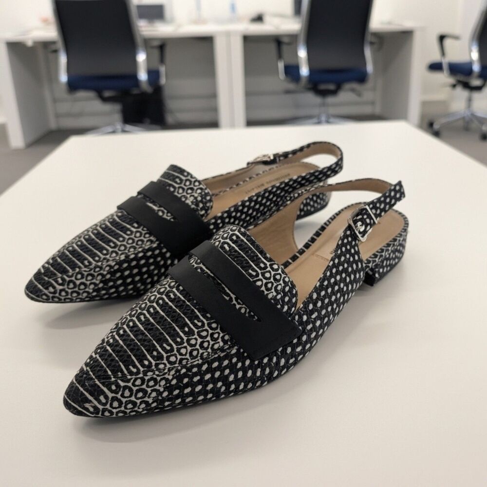 Antonio Melani Italian Leather Charpay Snakeprint Slingback Sandals Leather 6.5 - Picture 1 of 7